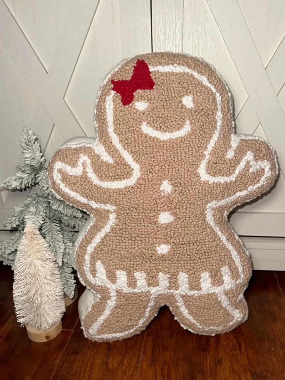 Gingerbread Girl Holiday Decorative Pillow
